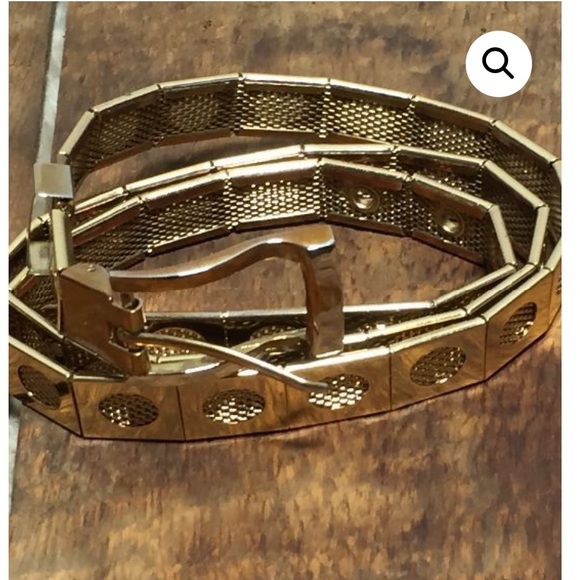 1980’s gold toned metal belt, squares w/metal mesh, vintage, retro main image 7